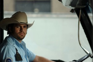 I wish all NYC bus drivers looked this cool, and especially wore a cowboy hat.